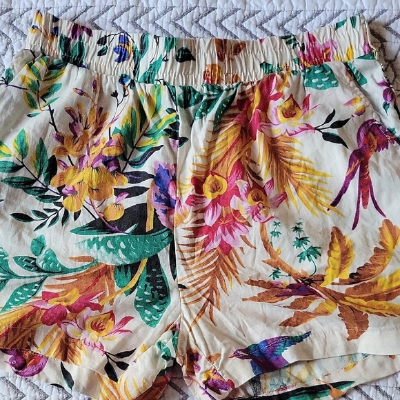 RACHEL Roy Line Floral  Green and Yellow Bermuda Shorts Tropical Print Size S - Picture 4 of 9
